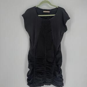 XCVI dress petite large  v-neck mini ruched minimalist bodycon fitted boho artsy